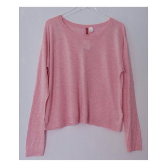 H&M PINK FLECKED OPEN BACK SWEATER KNIT TOP 12 - Picture 8 of 8